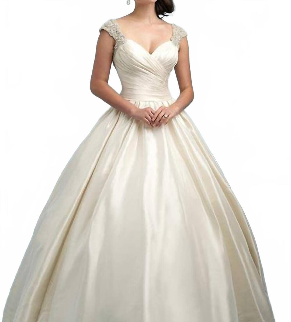 NEW ALLURE BRIDALS satin ball gown wedding dress in ivory